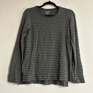 Majestic Filatures French Soft Touch Deluxe Teeshirt Grey Stripe Size 1 XS